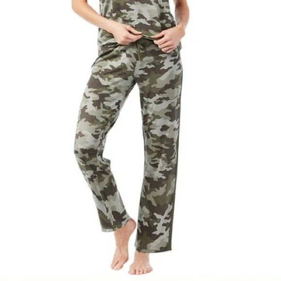 Lucky Brand Green Camo Print Super Soft Pajama PJ Lounge Pants Medium - Picture 1 of 11